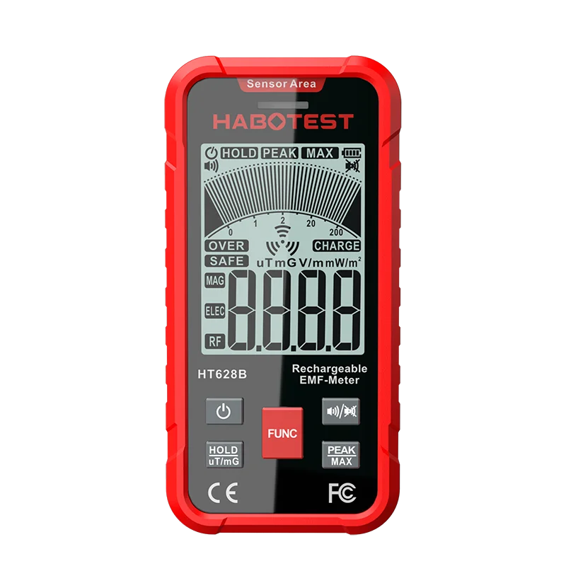 HABOTEST HT628AB Electromagnetic Radiation Tester Portable Handheld Portable Radio Frequency Field Tester USB Charge EMF Meter