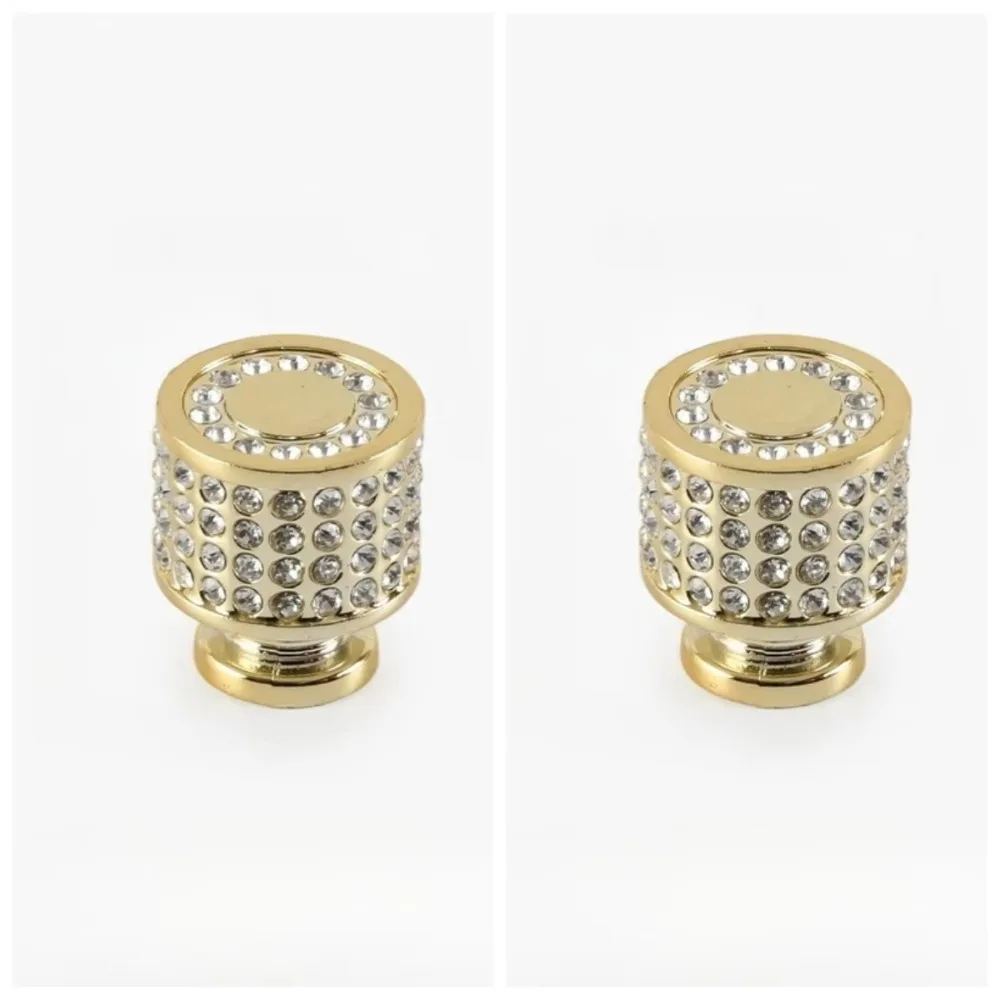 2PCS Single-hole Cabinet Door Handles Crystal Rhinestone Wardrobe Door Handle Simplicity Luxury Furniture Handles