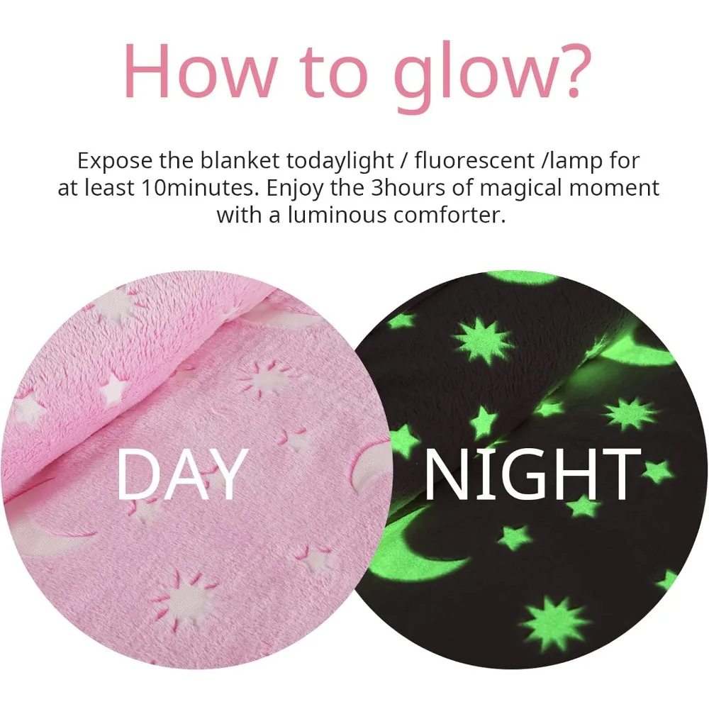 HOMBYS Conjunto de edredom que brilha no escuro 5 peças Twin/Twin XL com lençóis, conjuntos de edredom de cama de veludo rosa para cama de solteiro, Ultra S