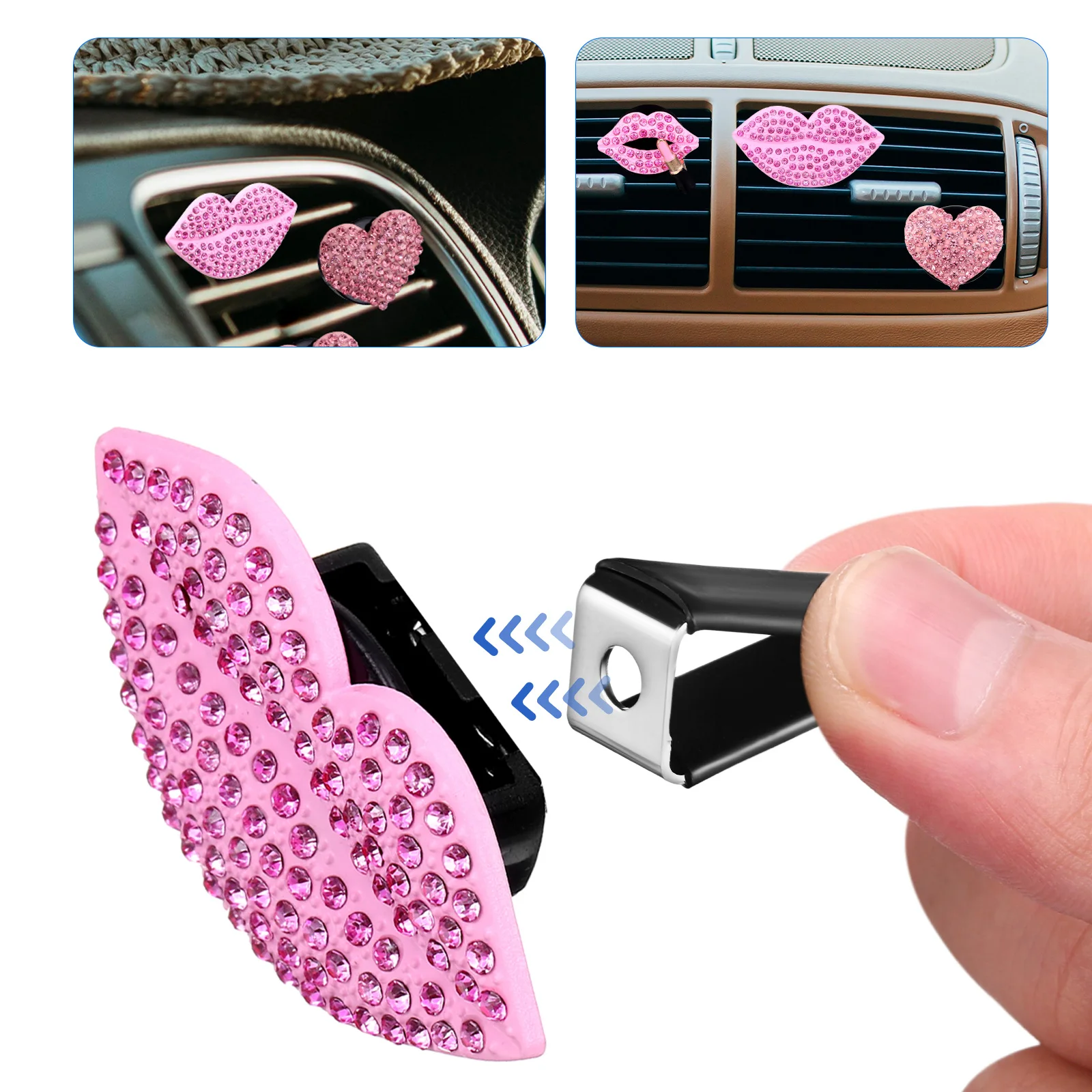 

60 pcs Vent Clips Metal Air Freshener Clip For Car Perfume Rod Holders Vent Clip Aroma Iron Holders Car Accessories