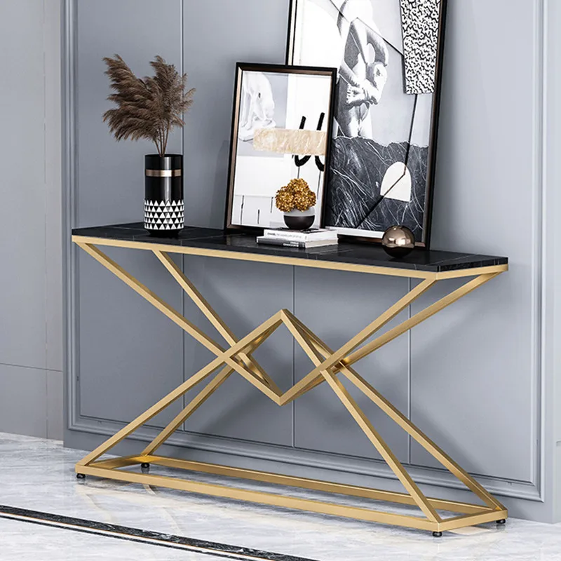 

European Luxury Console Table Iron Legs Design Modern Porch Console Table Glam Trendy Meuble Console D'entrée Maison Furniture