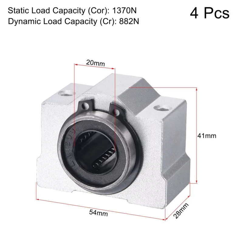 4pcs SC10VUU SC10V SCV10UU SCV8 SCV16 SCV12 Linear Bearing Pillow Block DIY For 10mm Linear Slide Bearing Units CNC Router Parts