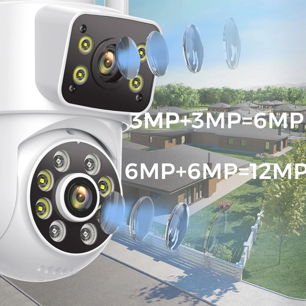BESDER 12MP 6K PTZ Wifi Camera with Dual Lens Dual Screens AI Human Detection Wireless Outdoor CCTV Security IP Camera ICSEE AP image 4