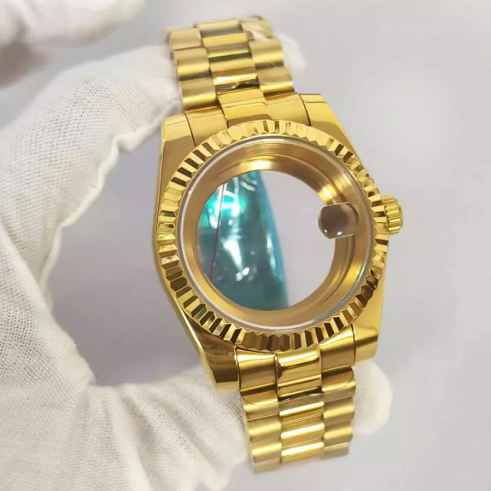 

36/39mm Watch Case, Stainless Steel Case NH35 Watch Strap Set, for NH35 NH36 Movement, Watch Shell + Bracelet, Fit 28.5mm Dial