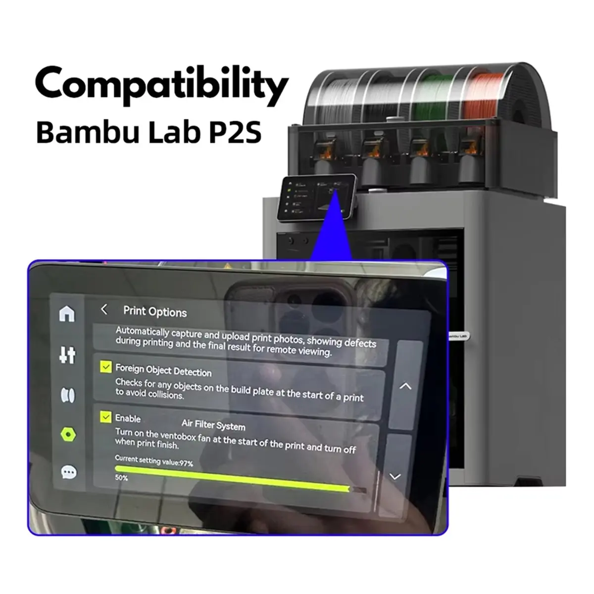A1942K For BambuLabu P2S Cabin , Equipped with A 7530 Fan VentoBox SUMMER