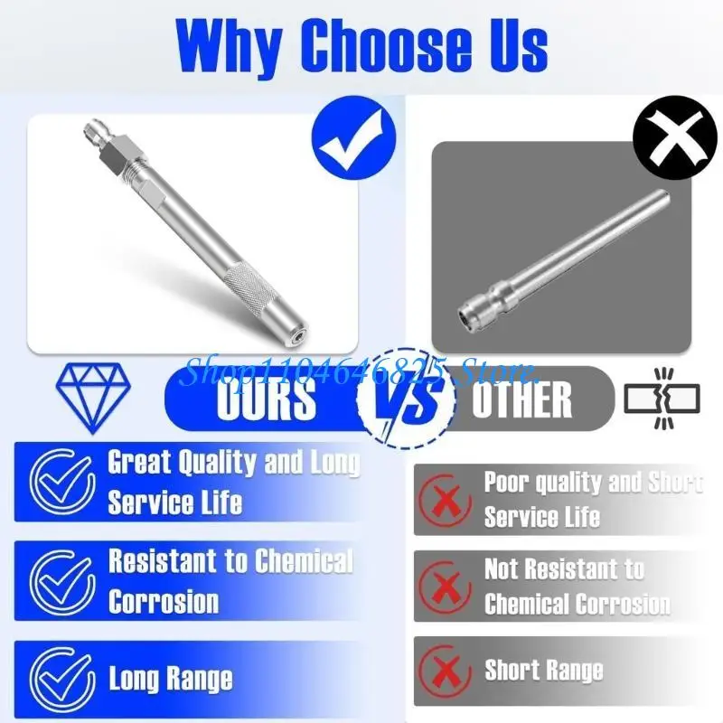 Long Nozzle Tip Stainless Steel Texture Suitable for Efficient Cleaning