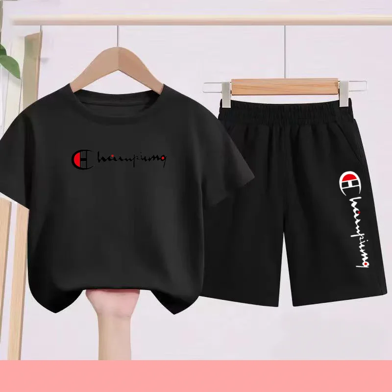 Children's Sportswear Sets - T-shirts, Shorts. Breathable and Quick-drying Fabric. Suitable for Boys and Girls Aged 3 to 13