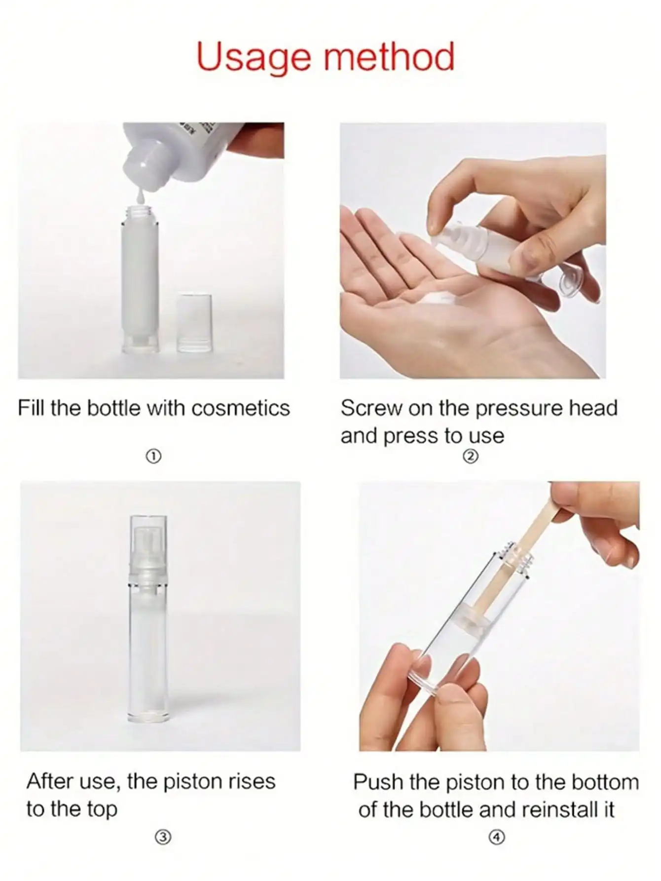 Reiseflaschen-Set, Vakuumflasche, Spray, leere Flasche, Wasseremulsion, flüssige Grundierung, Flasche, tragbare Flasche für ätherische Öle – Detail 1