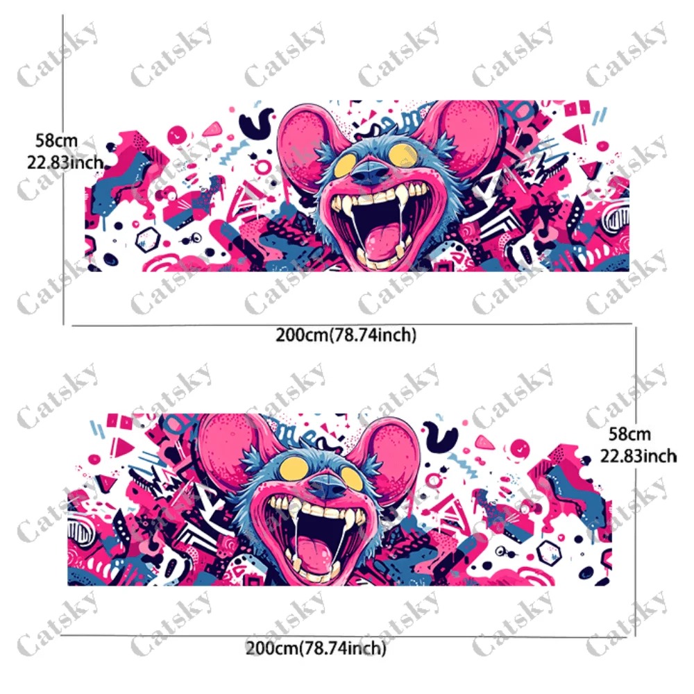 Funny big rat graffiti splatter Car Side Wraps, Self-Adhesive PVC Waterproof & Scratch-Resistant Stickers, Car Accessory Gift