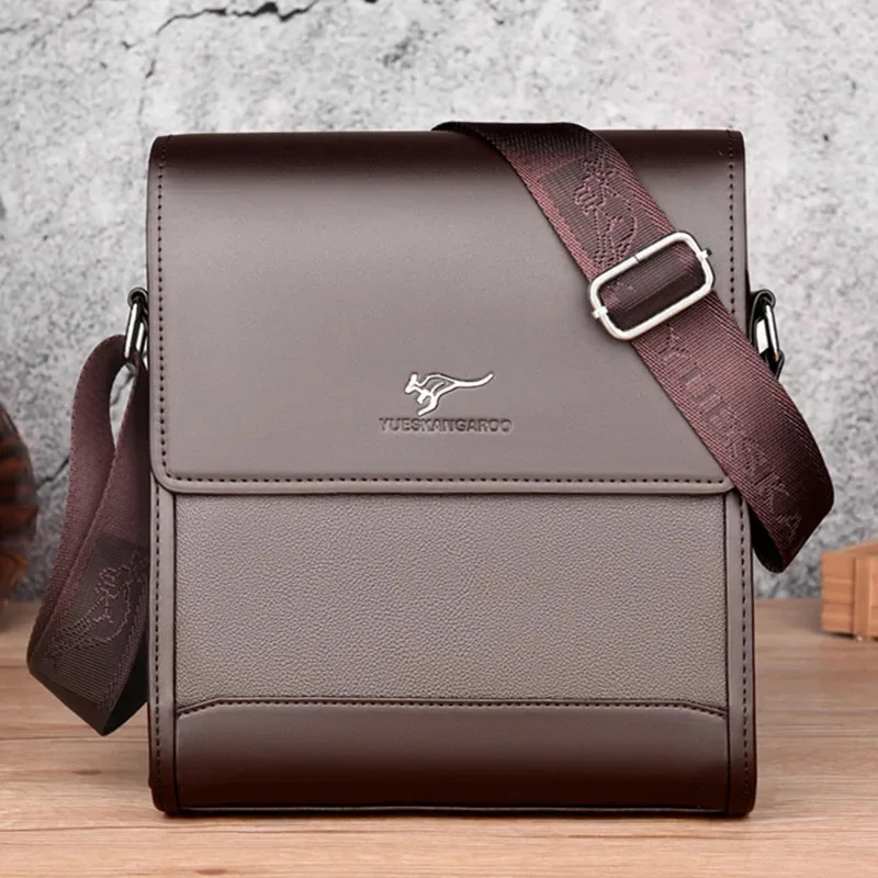 Business Leather Men's Shoulder High Capacity Luxury Messenger Vintage Waterproof Male Crossbody Ipad Bag