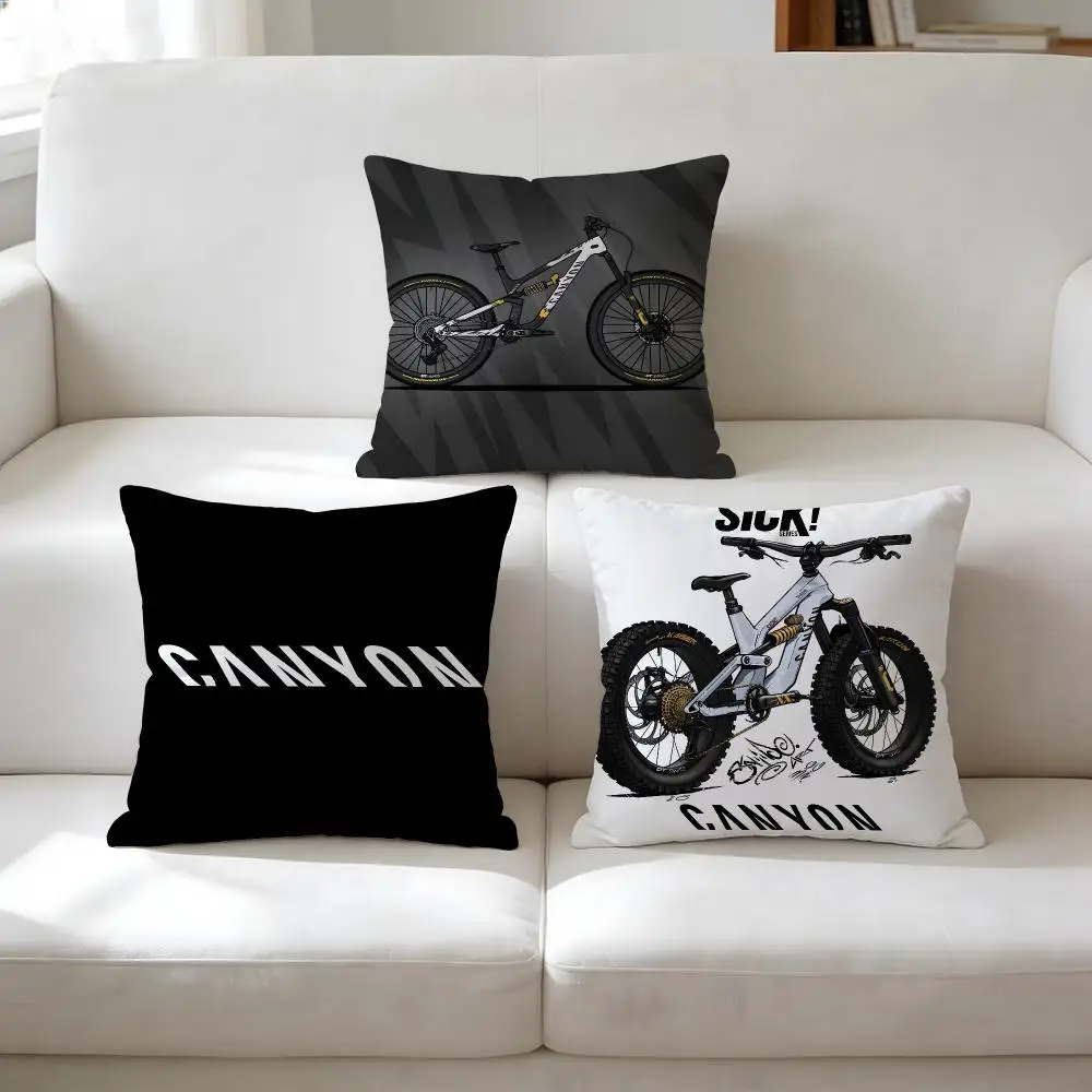 Cool C-Canyons Bicycles Cushion Cover Breathable Short Plush Pillow Case Wrinkle-Resistant Machine-Washable For Easy Care