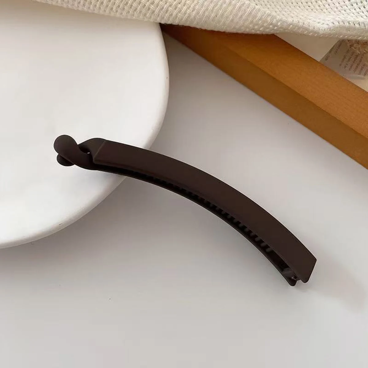 5 Stück/4 Stück Matte Bananen-Haarspange, Vertikale Haarspange für den Hinterkopf, Neue Nahtlose Pferdeschwanz-Haarspange, Kopfschmuck – Detail 10