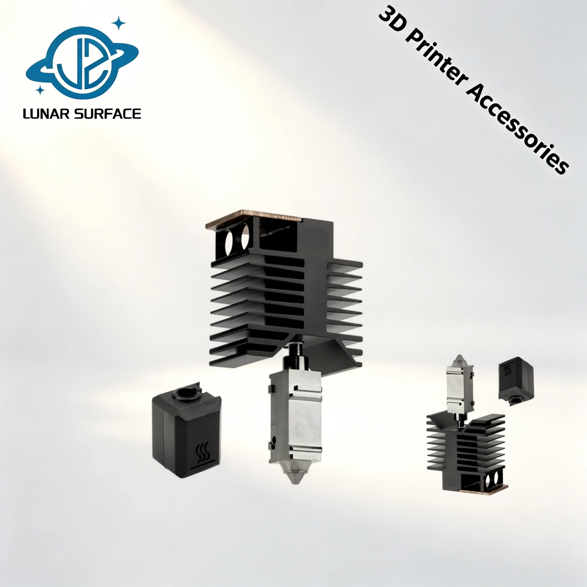 Lunar Surface  3D-Printed Snapmaker U1 Hardened Steel Nozzle Kit with Multiple Diameter Options Includes Hotend Rubber