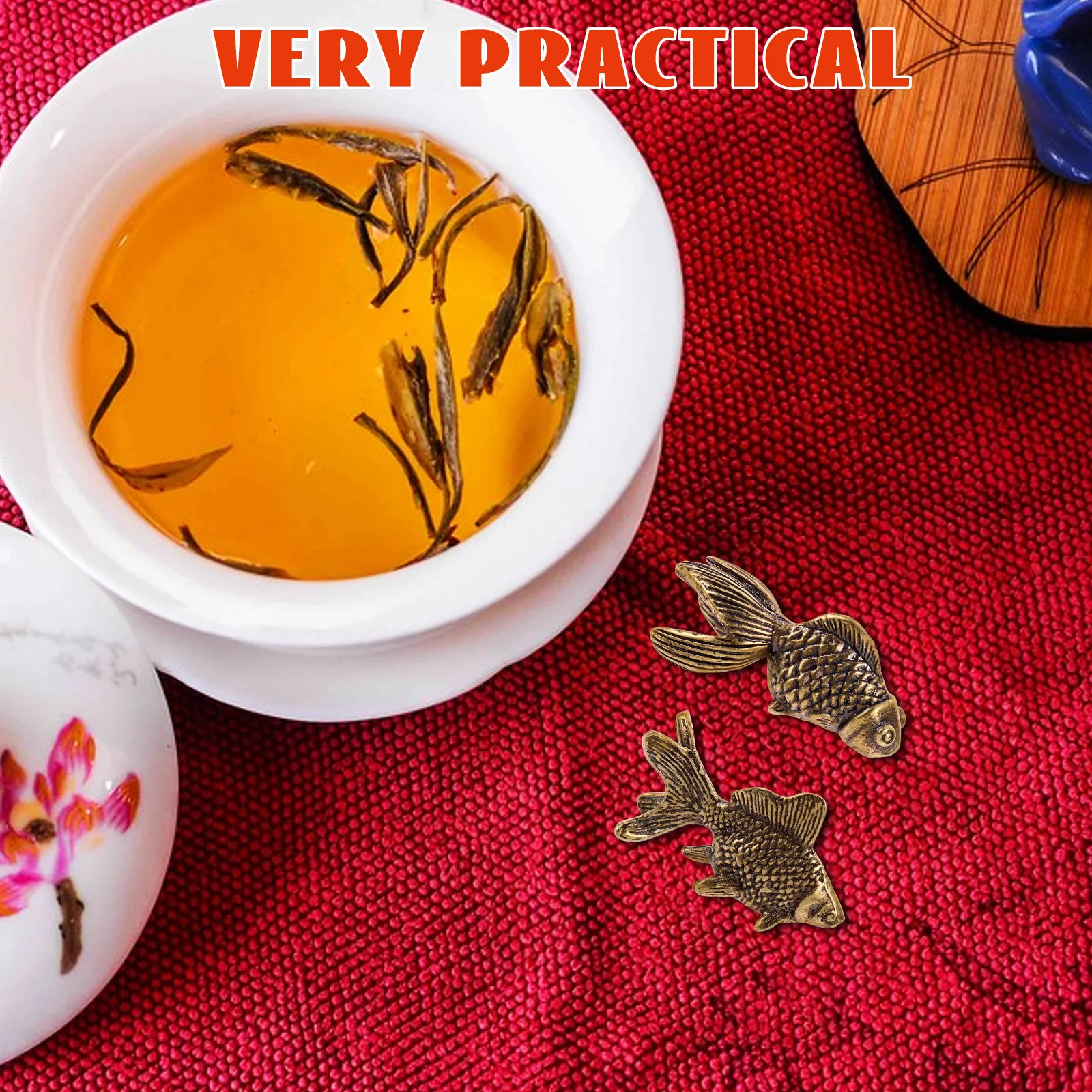 2 статуэтки золотых рыбок из бронзы, символ удачи