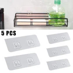 5pcs Transparent  Bathroom Wall Hook Shelf Sticker For Wall Rack Waterproof Kitchen Sticking Hanger Transparent Adhesive Hook