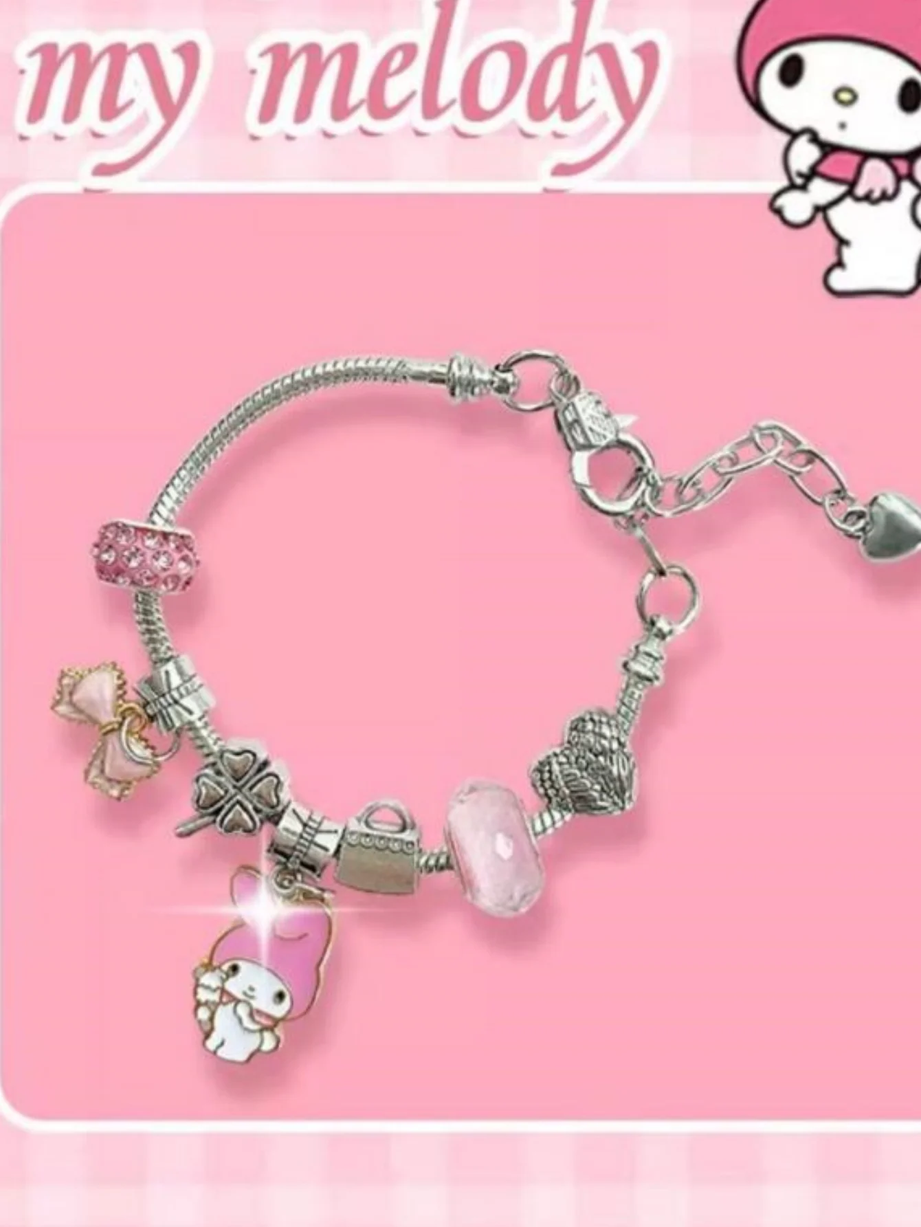1 Stück Cinnamoroll Melody Kuromi Kawaii Süße Cartoon Anime Damen Trendige Perlenkette Accessoires Party Deko – Detail 10