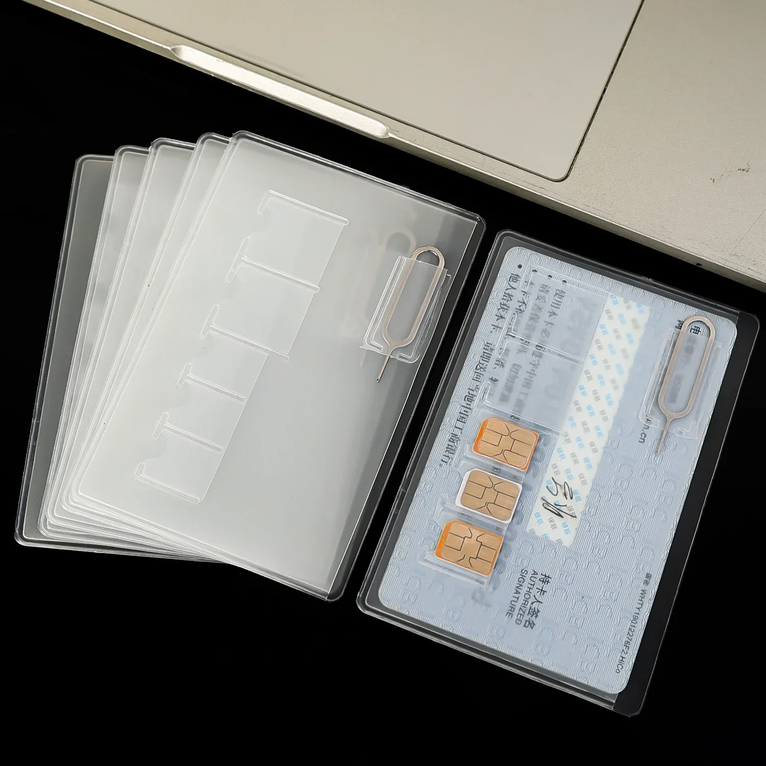 1-10Pcs SIM Micro Pins Nano Memory Card Protector Holders Card Ejection Bag Box Clear Pin/SIM/ Protective Holder SD Card Trays