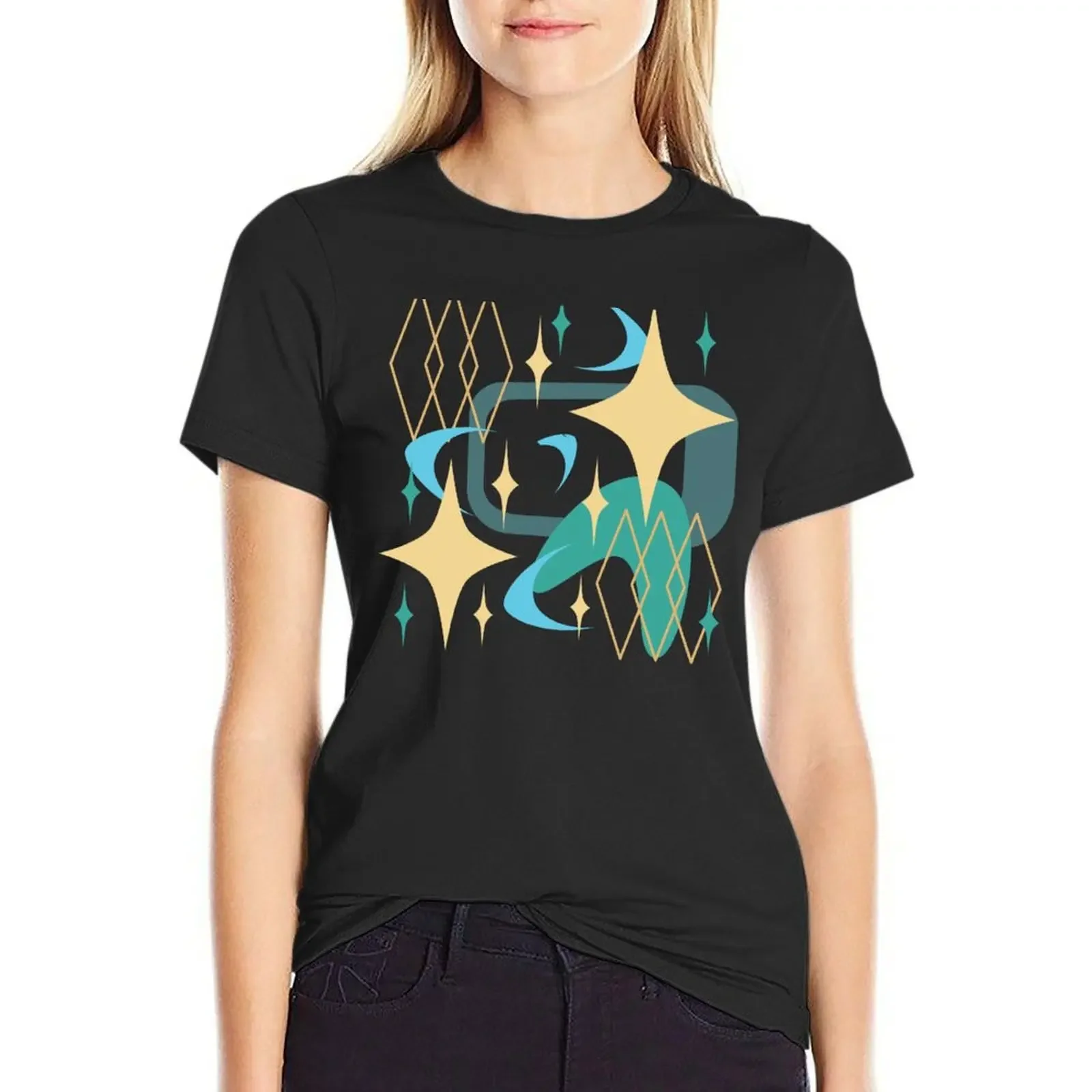 

Retro Geometric Shapes -1950s T-Shirt oversized vintage animal print t-shirts for Women pack
