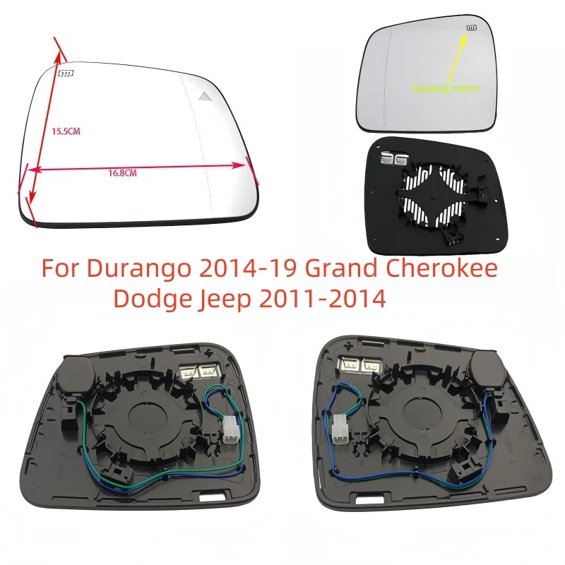 For Durango 2014-19 Grand Cherokee Dodge Jeep 2011--2014 Car Rearview Mirror Heated Blind Spot Warning Car Mirror OEM 68082641AB