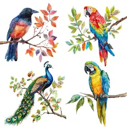Watercolor Wild Birds Sticker Wall Sticker Living Room Bedroom Wall Kitchen Refrigerator Home Decoration Living Decals S271