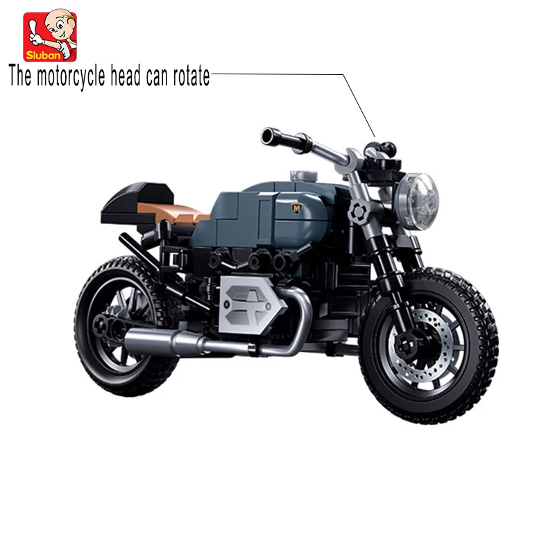 191pcs blue gray motorcycle, small particle assembly, building blocks DIY, puzzle building blocks, modeling building blocks, sui