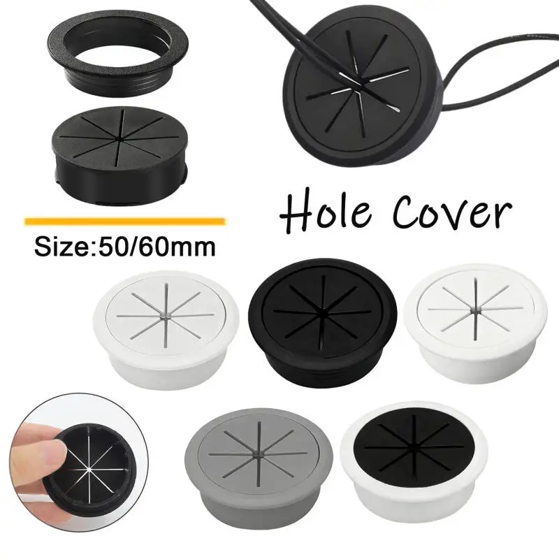 1~5pcs Desk Cord Grommet Wire Hole Cover Line Outlet Port Threading Box Cover Cable Passing Box Office Table Cable Organizer