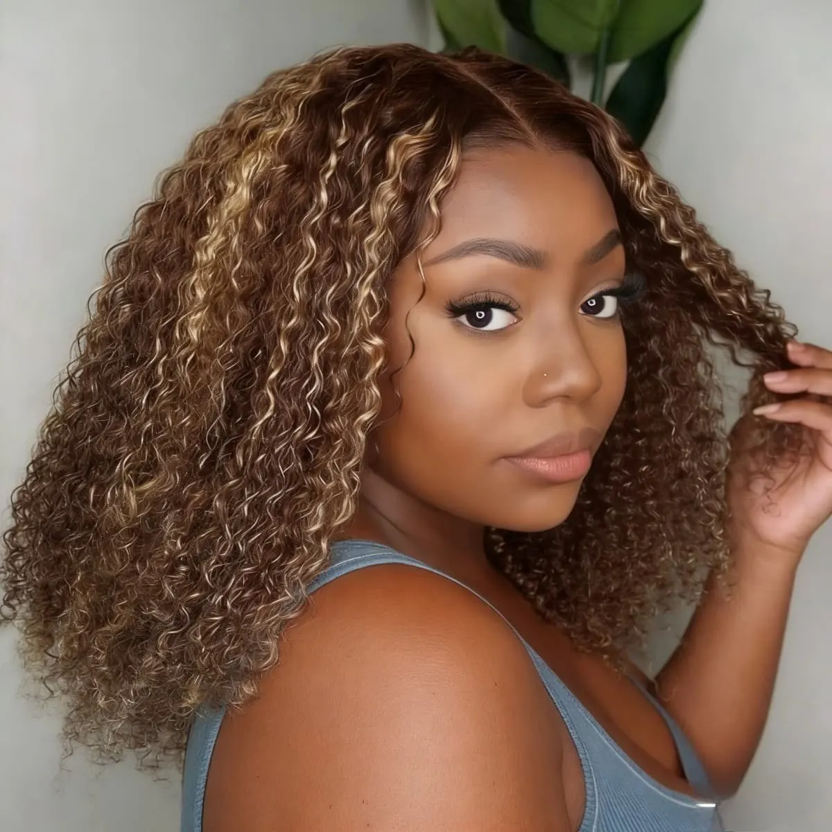 

Новинка! Короткий парик Highlight Blonde Deep Wave, плотность 200%, с HD-кружевной передней частью 13x4, из натуральных человеческих волос, с эффектом baby hair, для женщин.