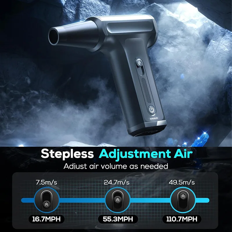 

Mini Violent Fan 450000RPM Electric Air Duster With 3 Nozzles Super Turbo Jet Fan powerful Air Blower Car Keyboard Cleaning Tool