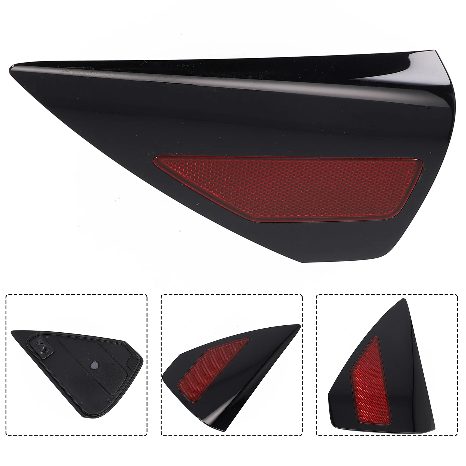 Perfect After Sale Replacement Left Driver Side Rear Charge Door Reflector for Tesla Model 3 Y 2017 2023 Black Shell