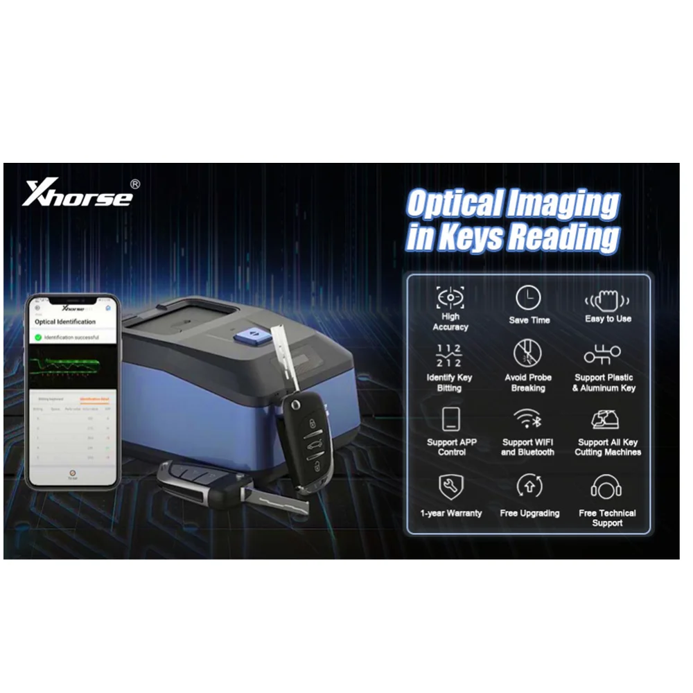 Xhorse Key Reader XDKR00GL Blade Skimmer Key Bitting Identification Device Used with Condor XC-Mini Plus,  Dolphin XP005, XP005L