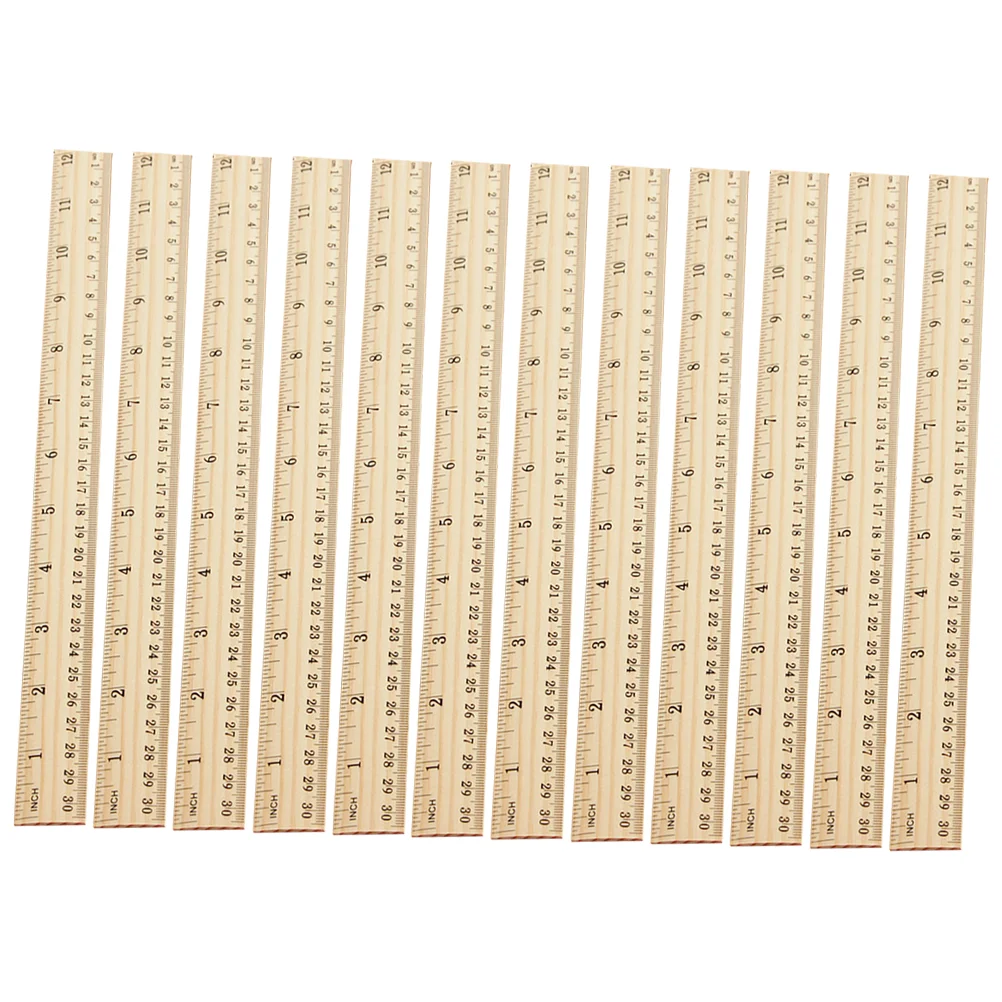 20 Pcs Wooden Ruler Rulers for Office Architect Scale Measuring Aesthetic Multifunction