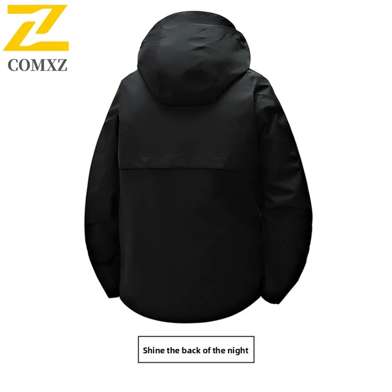 سترة واقية للرجال من COMXZ قابلة للتنفس فضفاضة للتخييم Athflow متعددة الاستخدامات سترات سفر مقاومة للاهتراء 2025 معطف مشي رياضي #6