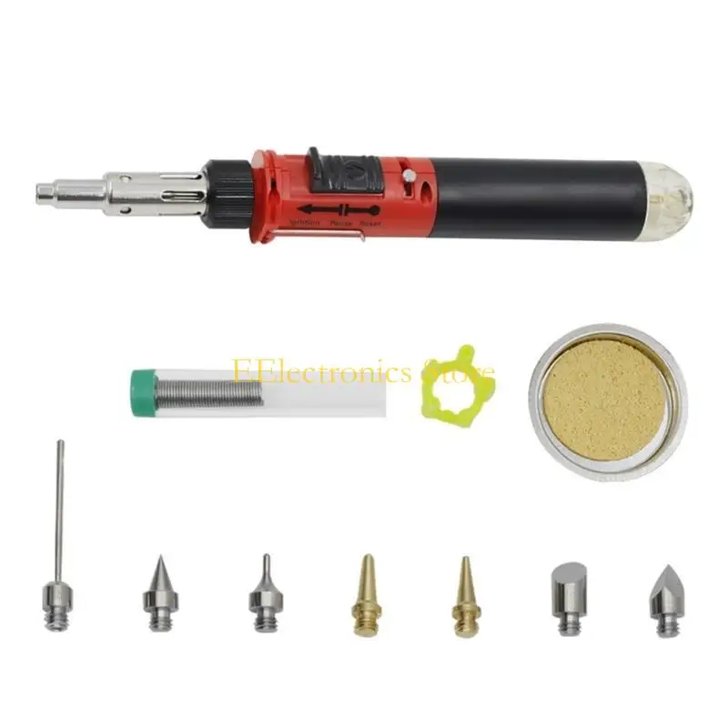 B03C 12 in 1 Portable Alkane Gas Soldering Iron Pen Torch Welding Tool Cordless Set