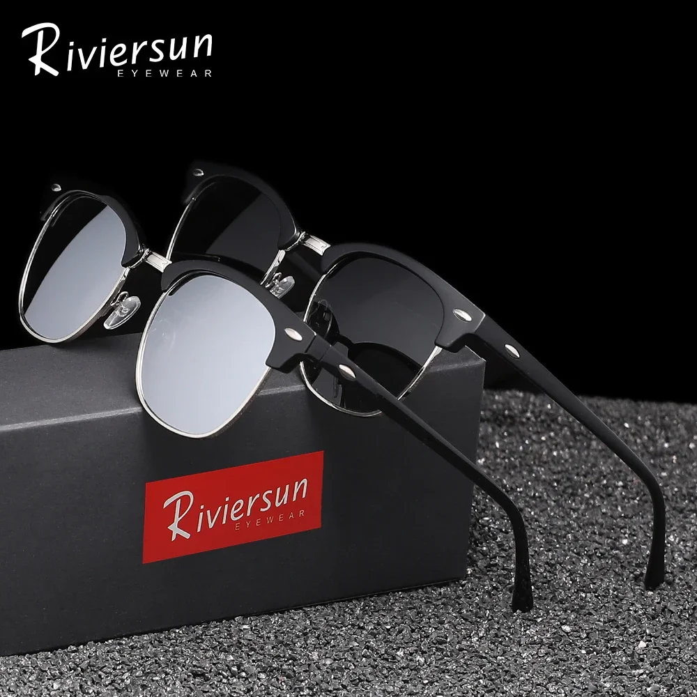 

2 шт. классические поляризационные солнцезащитные очки RIVIERSUN для мужчин и женщин, ретро-очки UV400, популярные мужские очки с антибликовым покрытием для путешествий и вождения