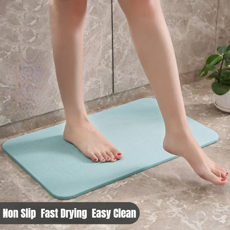 Diatomite Mat Diatomaceous Earth Bath Mat Super Absorbent Non Slip Quick Drying Bath Shower Rug Door Home Floor  Bathroom Mat