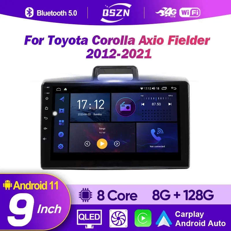 Android 12 Car Radio For Toyota Corolla Axio 2 Fielder 3 E160 2012 - 2021 Multimedia Video Player Navigaion GPS 2Din DVD Carplay