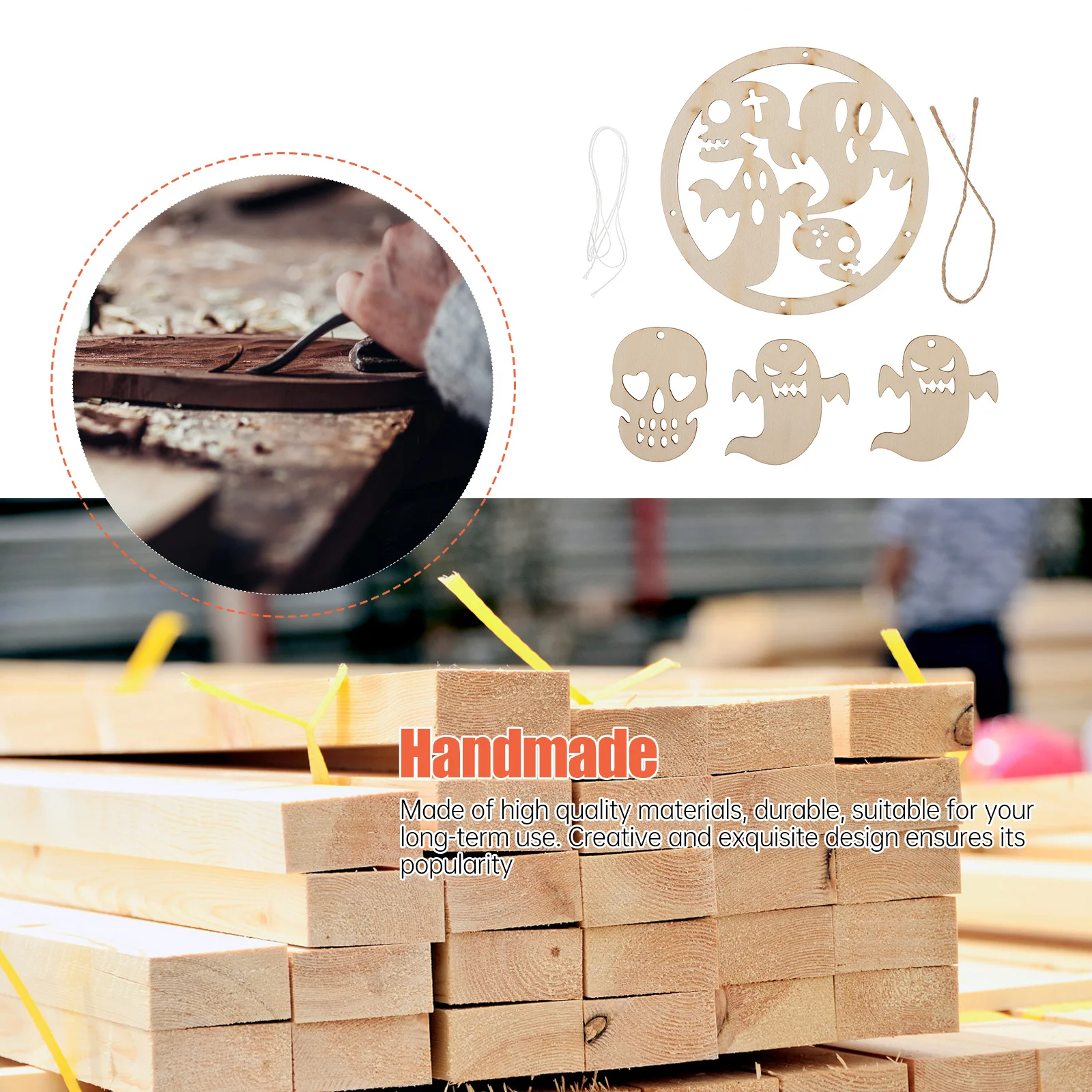 

Wooden Cutout Halloween Hanging Decoration Personalized Craft Add Atmosphere Create Memories Party Decor Themed Party Decoration