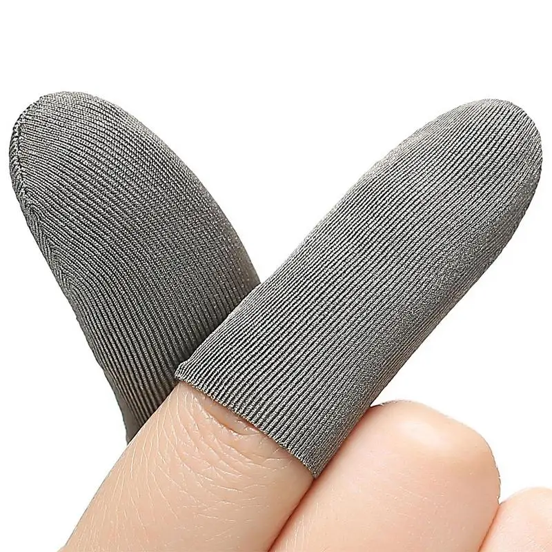 

Thumb Sleeves Mobile Game Sweatproof Game Finger Sleeves 0.3mm Silver Fiber Smooth Operation Anti-Sweat Extremely Thin Finger