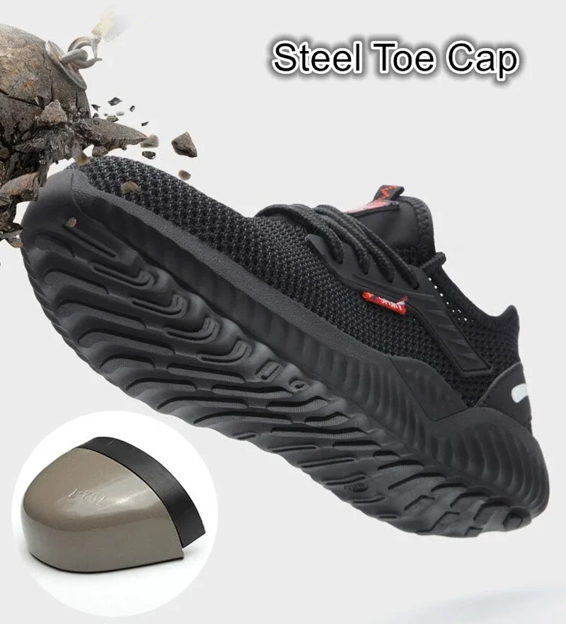 Work Safety Shoes Anti-Smashing Steel Toe Puncture Proof Construction Lightweight Breathable Sneakers Boots Men Women Air Light