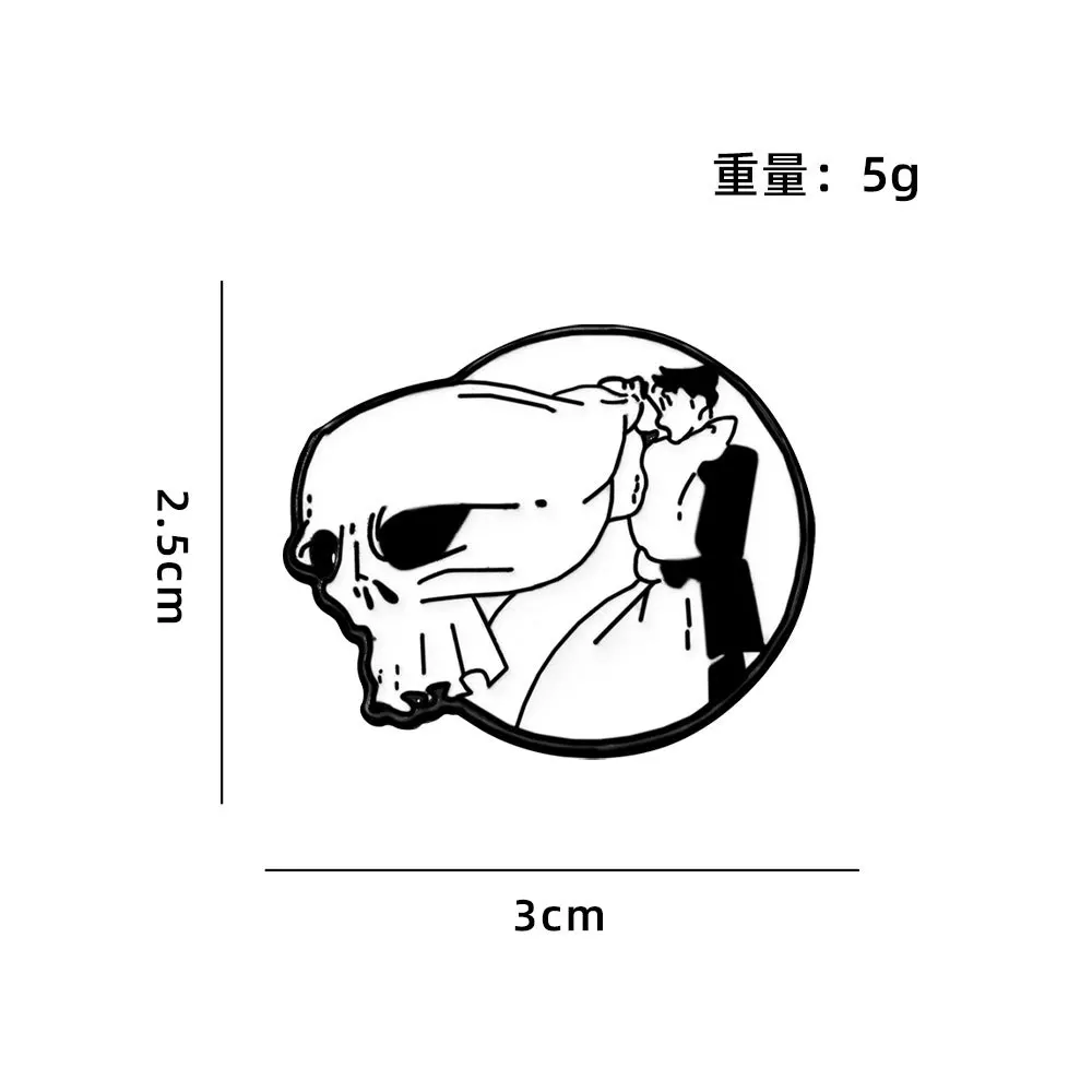 الهيكل العظمي بروش شارات المينا دبابيس سبيكة الملابس الإبداعية متعة هالوين عناصر الرعب مجوهرات هدية على ظهره للأطفال