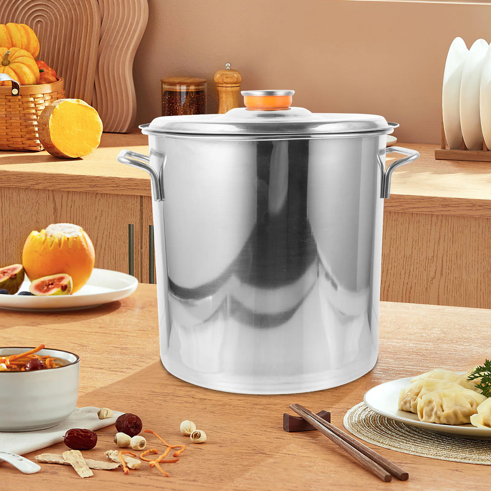 

Stainless Steel Crawfish Cook Pot Metal Stockpot Seafood Stew Pot Large Kitchen Soup Bucket Cooking Supplies Metal Stockpot