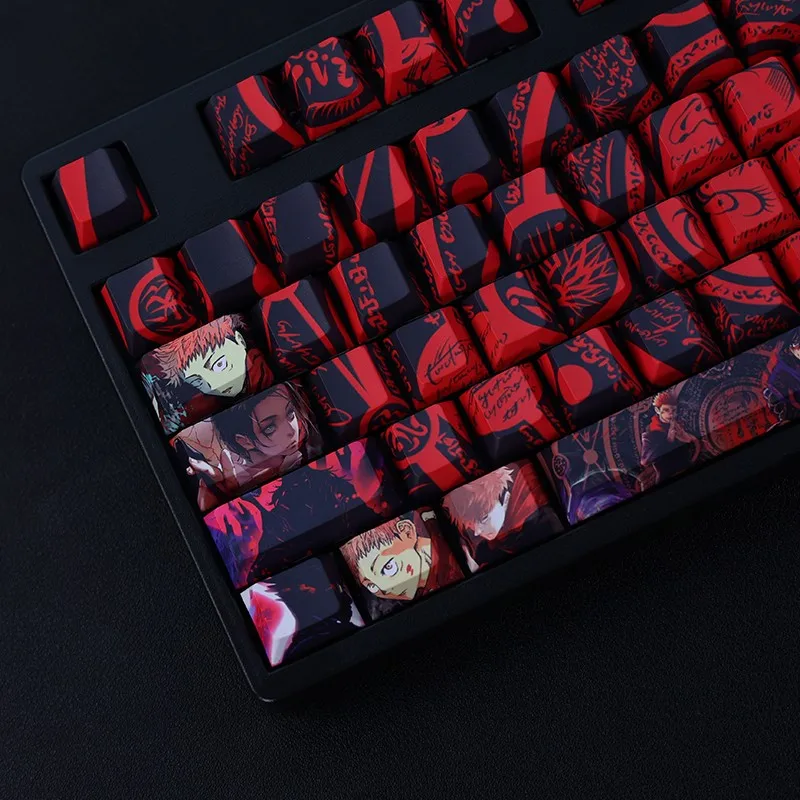 Imagem -03 - Julongsu Kaisen Keycaps Gojo Satoru Itadori Yuji Teclado Mecânico Conjunto Sublimação Personalizado Acessórios de Jogos Presentes