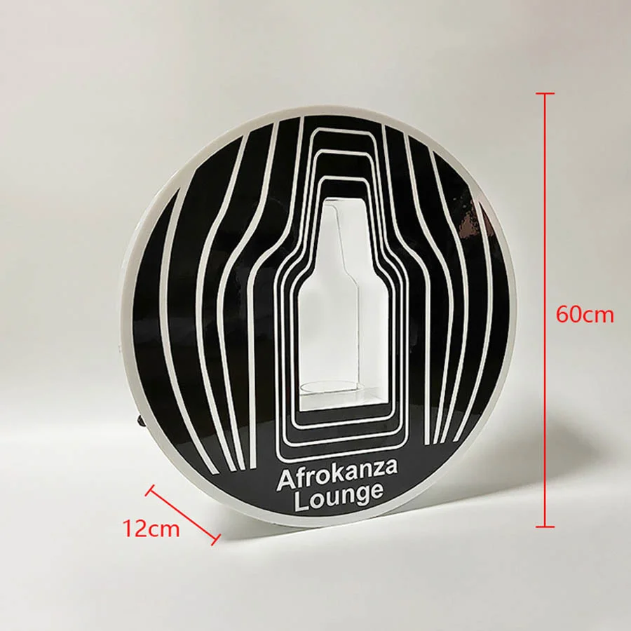 Garrafa de vinho LED Display Racks, Round Stripe, acrílico, iluminado, apresentador, LED Glorifier Garrafa, Portador de garrafas VIP