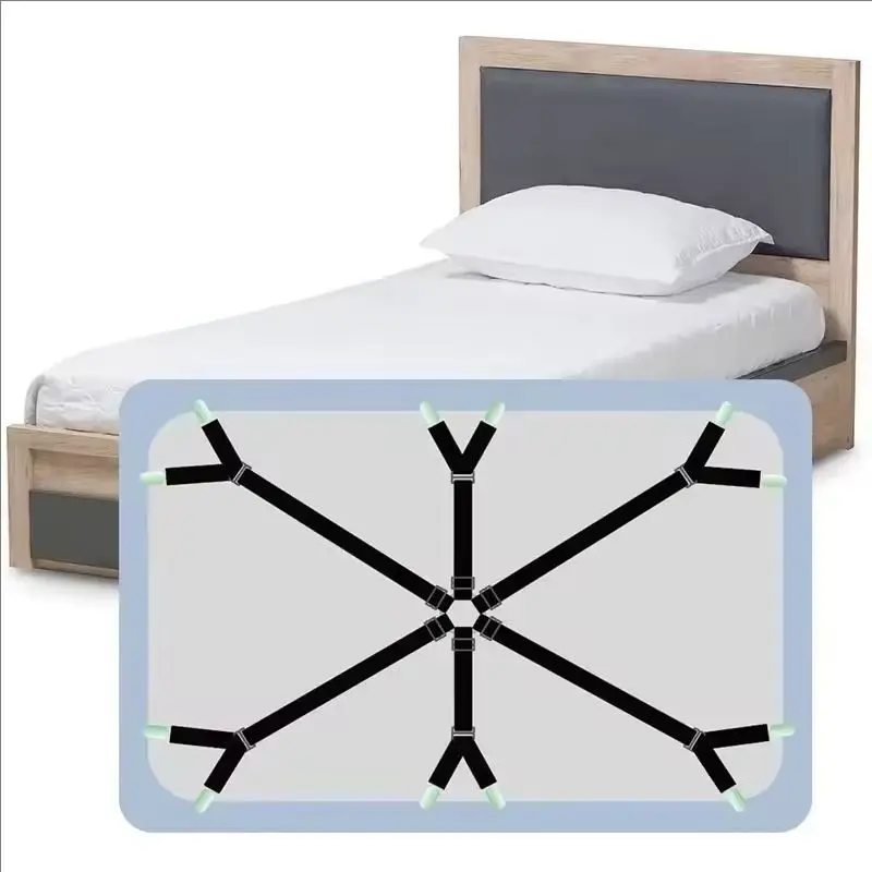 Sangles de maintien de draps de lit réglables, élastiques, attaches pour draps-housses, attaches à clips