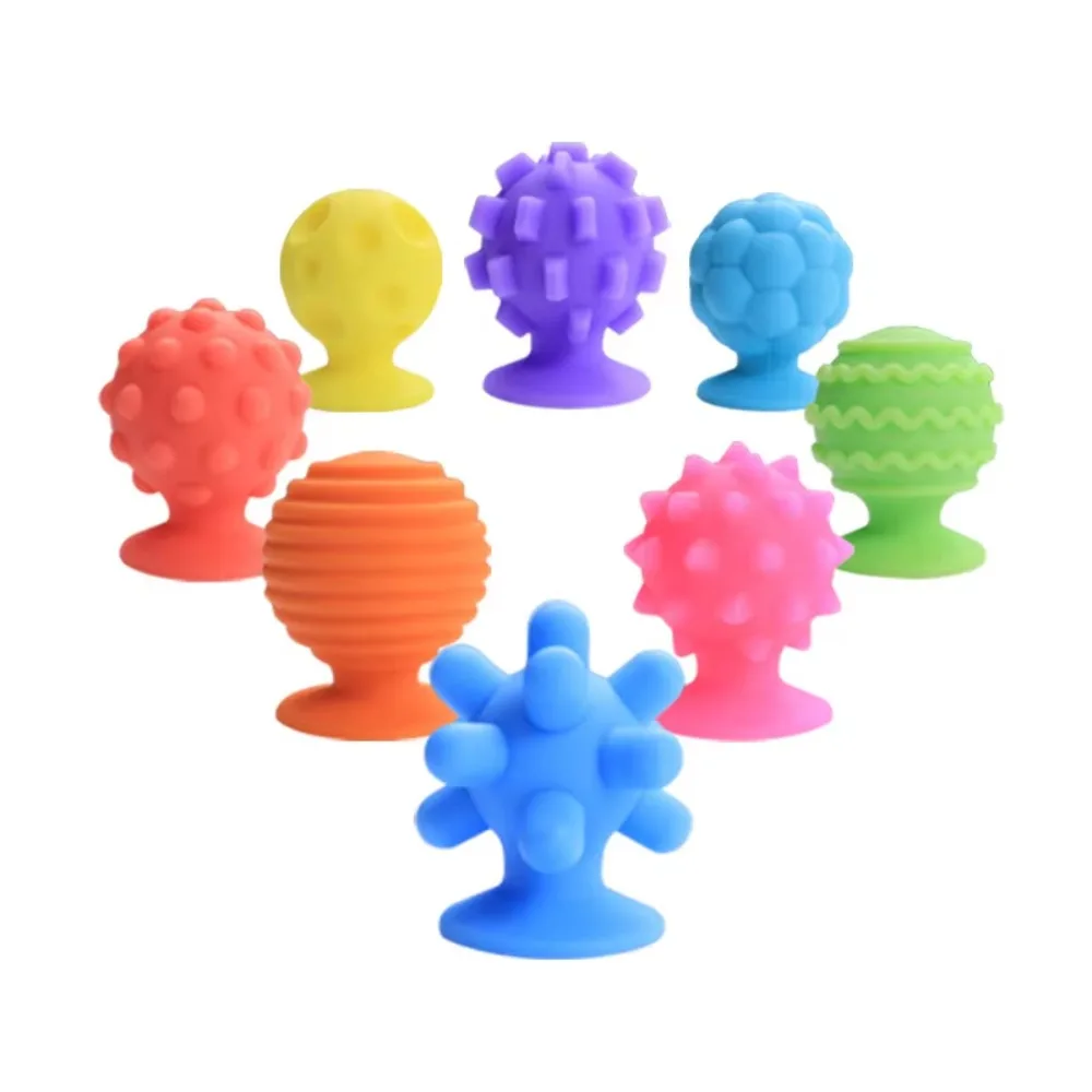 Giocattolo Fidget con pietra morbida testurizzata, rilassante, in silicone, per bambini, pietra sensoriale, creativo, senza rumore, ventosa in silicone, giocattolo per bambini