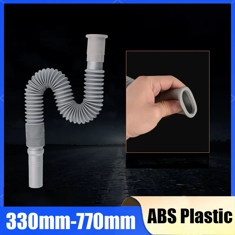 Universal Plastic Flexible Kitchen Basin Strainer Sink Extension Washbasin Drain Hose Pipe For Bathroom Kitchen Accessories