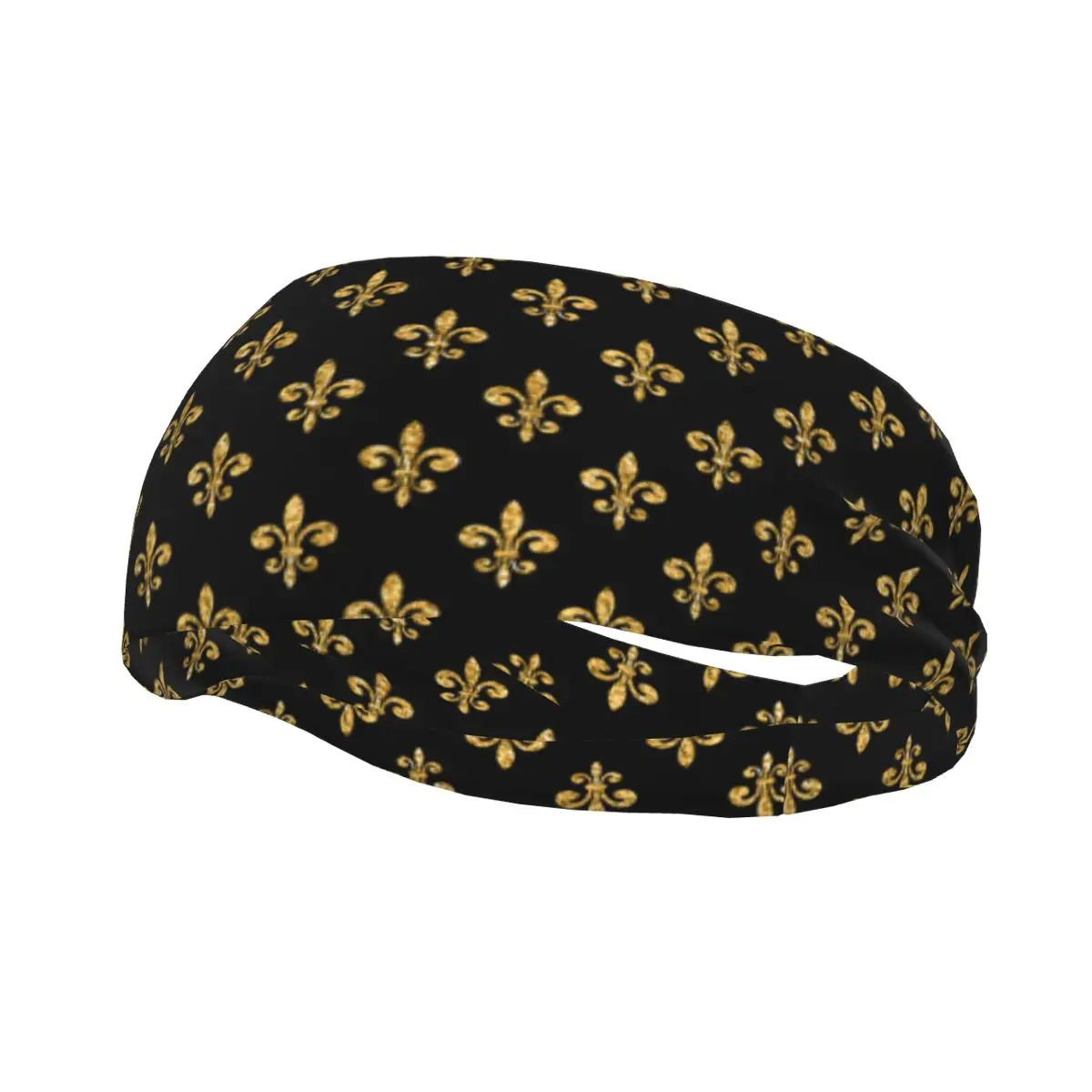 

Headband Sports Yoga Fitness Stretch Sweatband Hair Band Elasticity Headband Golden Fleur De Lis