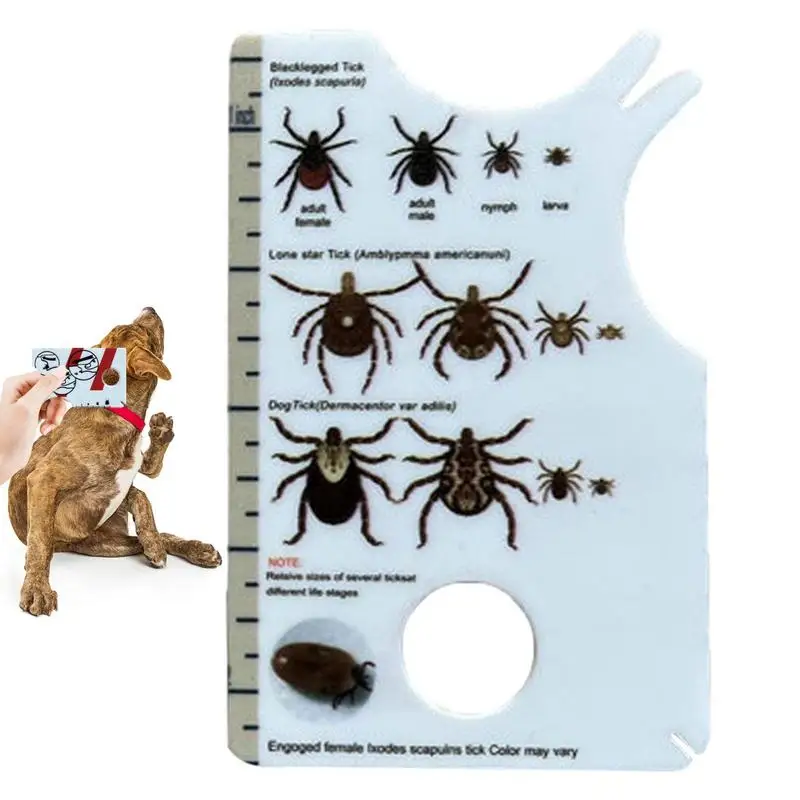 Tick Removal Card Tick Remover for Dogs and Cats Portable Tick Card with Magnifier Tick Removal Tool for Pets Handy Tick Card