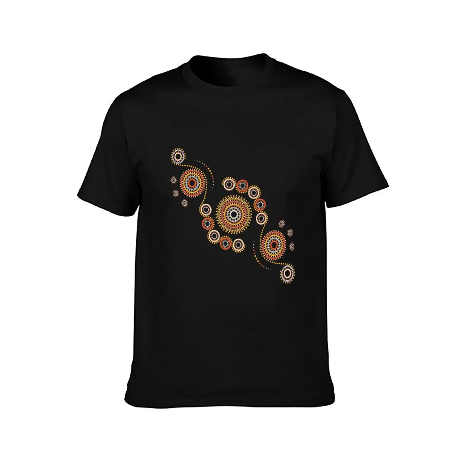 Aboriginal Art Aborigine Australian Indigenous aboriginal Flag autochthon Bigambul Points Circle Autumn Day Gift For Mot T-Shirt
