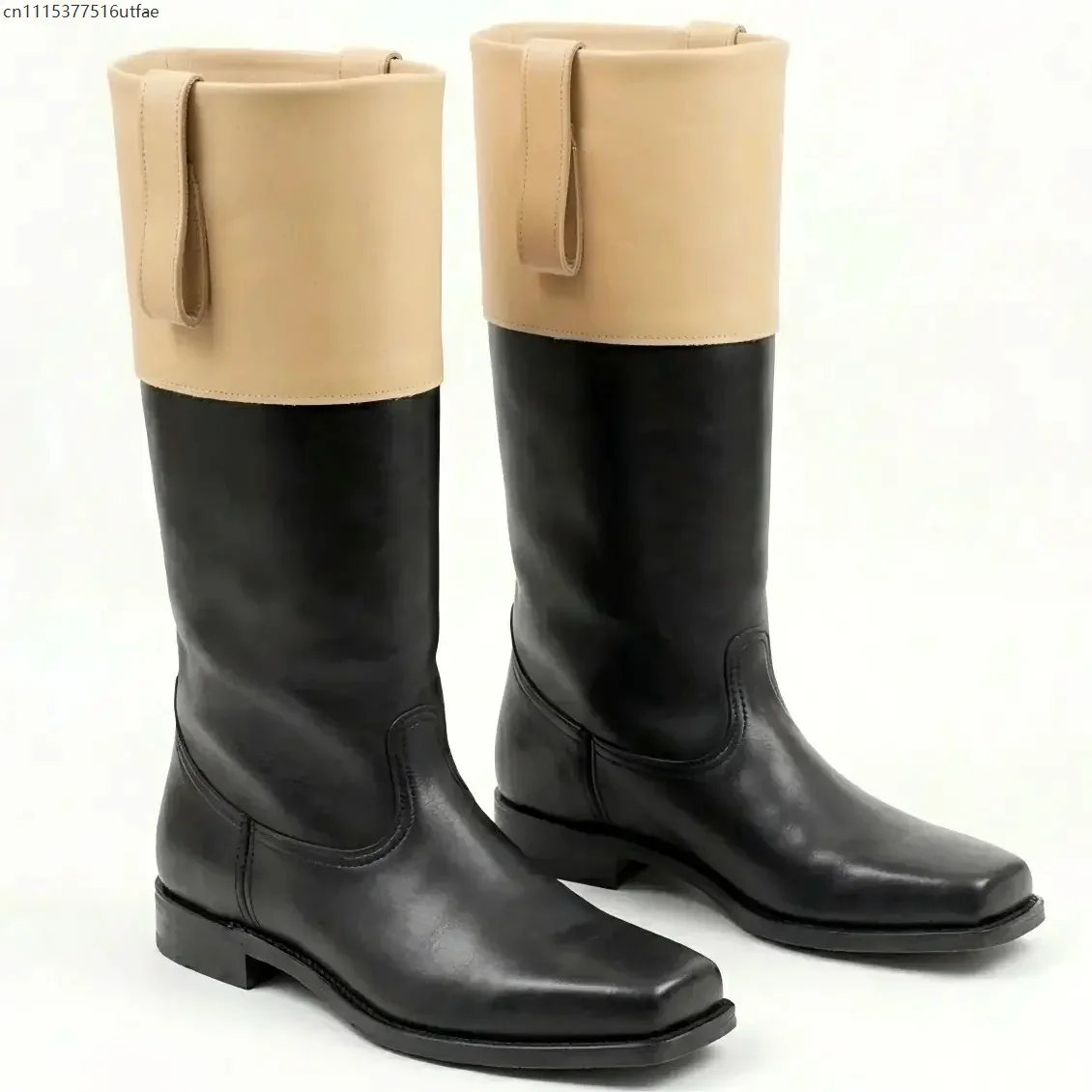 Men Spliced Tall Knight Boots New Arrival High Shaft Thick Sole Plus Size Footwear Suitable Carnival Adult Roleplay Cosplay